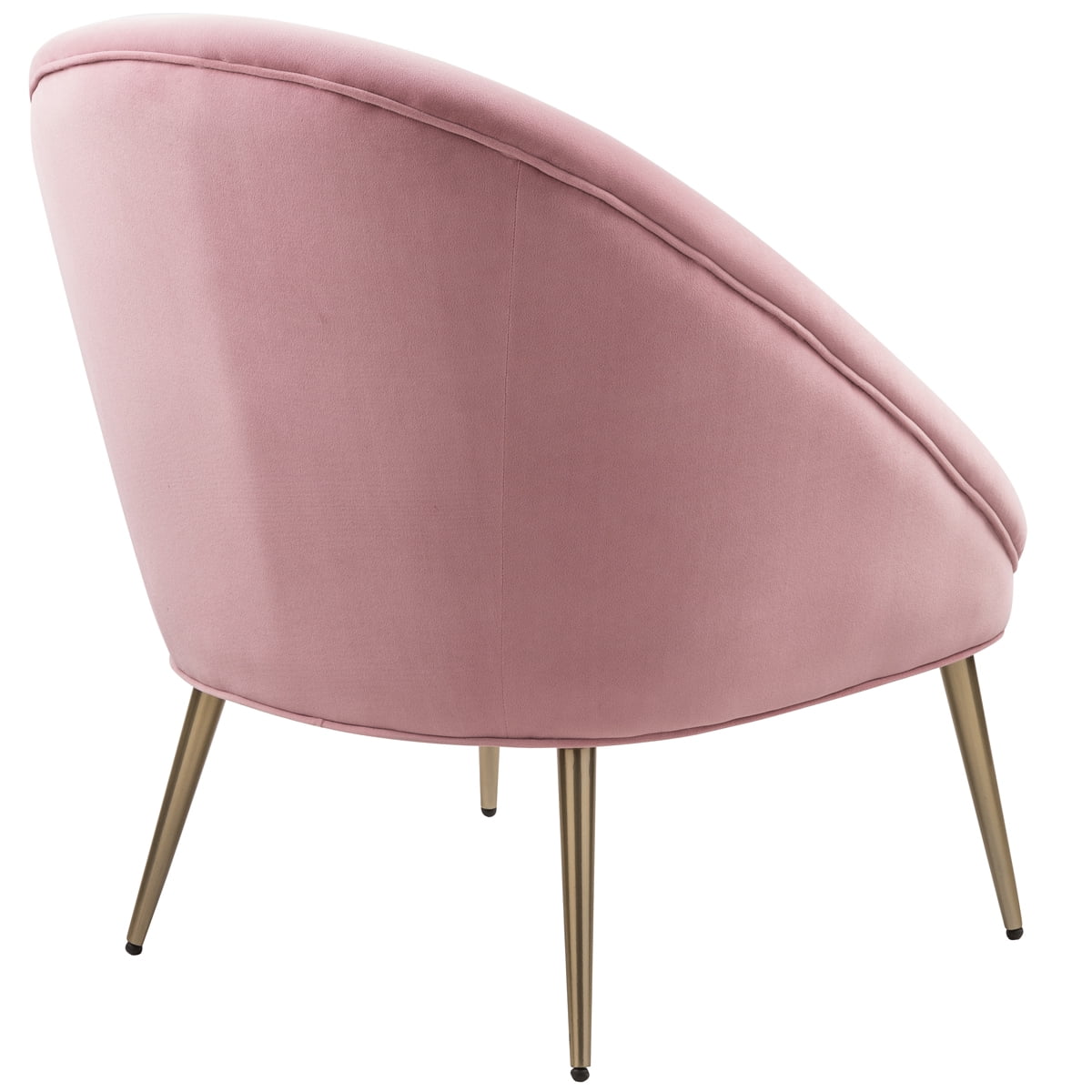 Pink Velvet Barrel Chair with Golden Legs D777834