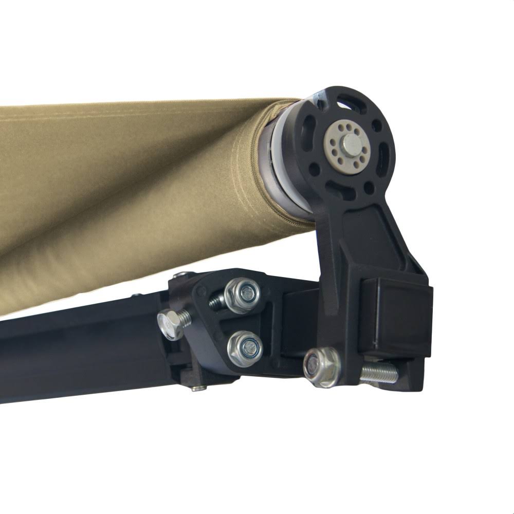 13 x 10 ft. Black Frame Retractable Patio Canopy Awning Ivory Q825936