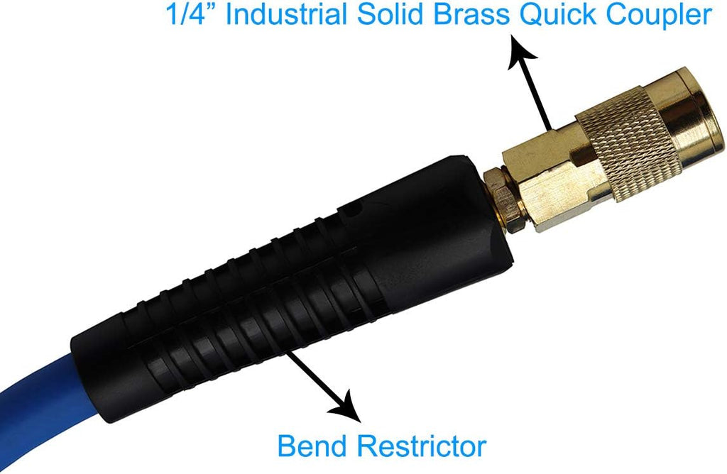Hybrid Air Hose 3/8-Inch by 100-Feet 300 PSI Heavy Duty, Lightweight, Kink Resistant, Blue Pack of 2 I656
