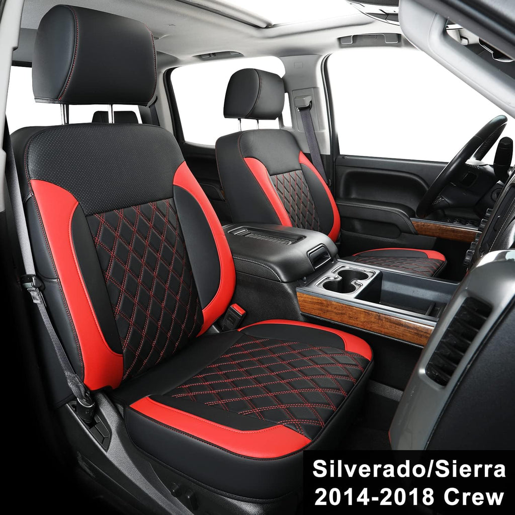 Faux Leather Seat Covers Black&Red O742033