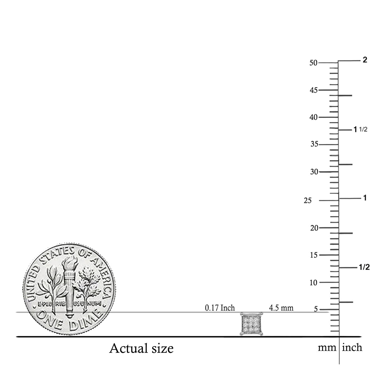0.06 CT Round White Diamond Stud Earrings in Sterling Silver H73989