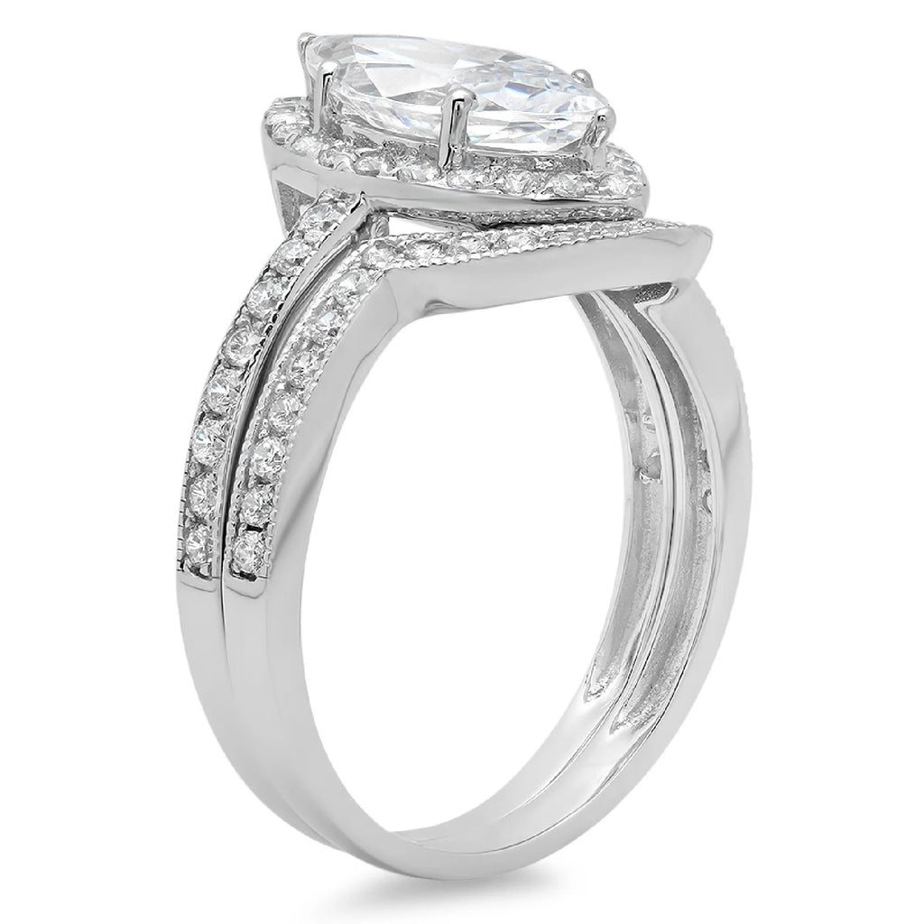 18K White Gold Halo Diamond Engagement Ring N16407