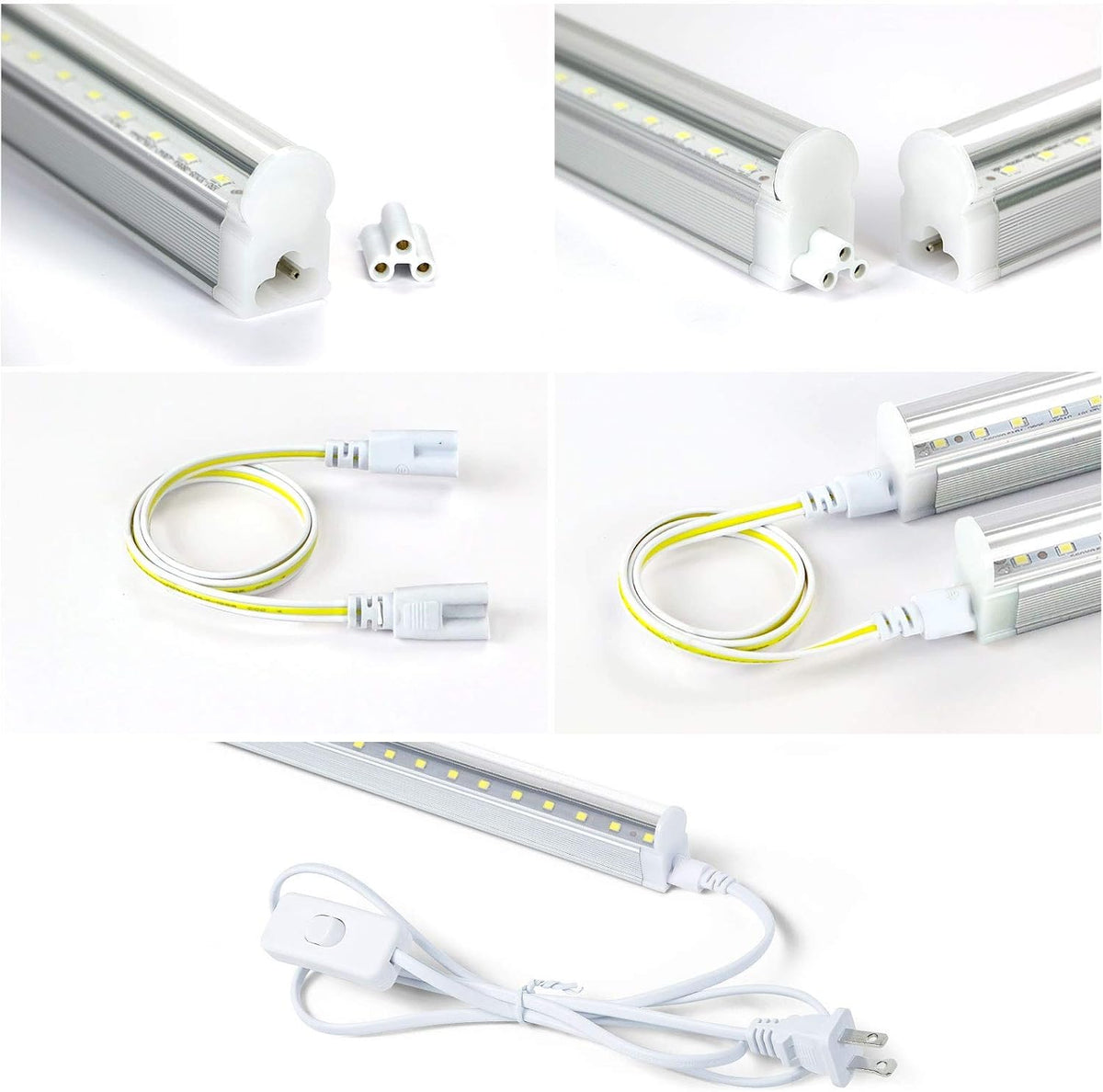 Pack of 6 Link-able 4ft Led Shop Light, 6500k 3100lm 24w, Clear Cover X465164