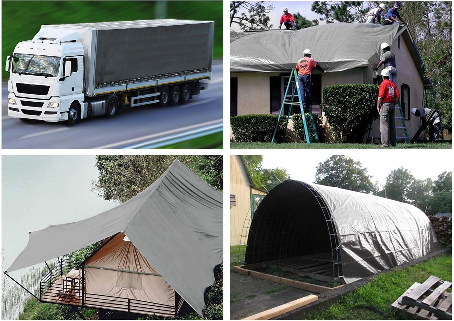 Heavy Duty Reinforced Poly Tarp Waterproof Tarpaulin 10-mil with Eyelets F942058