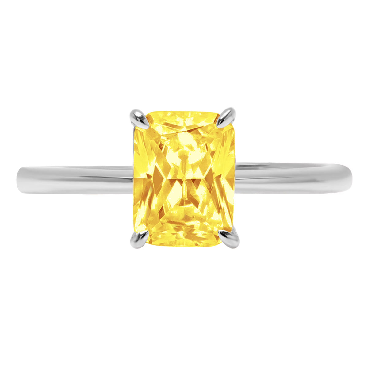 18K White Gold Solitaire Ring U6687