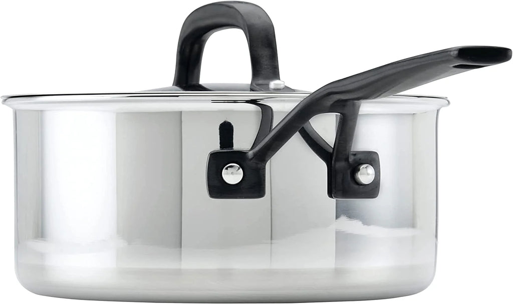5-Ply Clad Stainless Steel Saucepan with Lid, 3 Quart E347