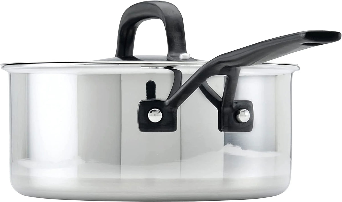 5-Ply Clad Stainless Steel Saucepan with Lid, 3 Quart E347