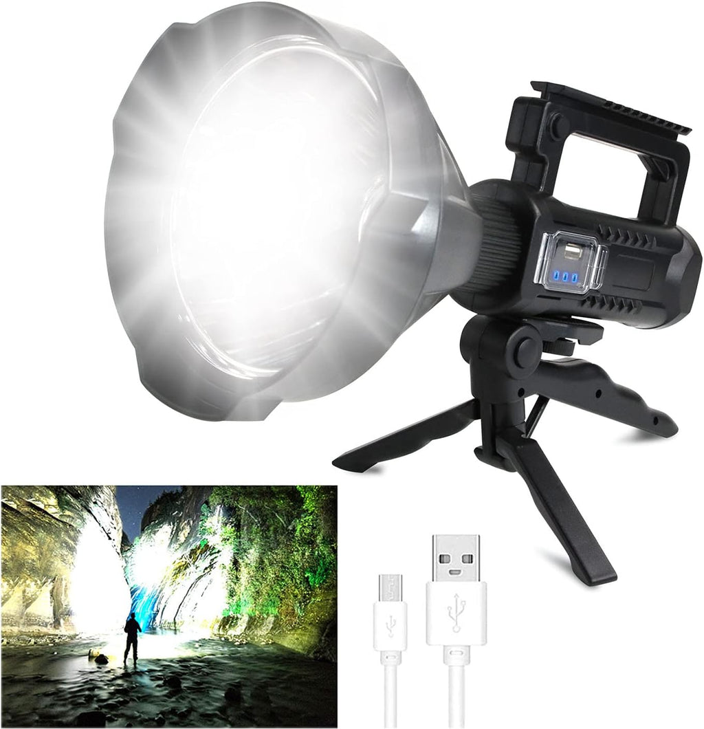 Rechargeable LED Spotlight Flashlight 90000 Lumens XHP90.2 with 4 Modes IPX5 Waterproof W3248