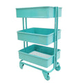 Blue Metal Storage Shelf with Dollhouse Furniture Decor R7315