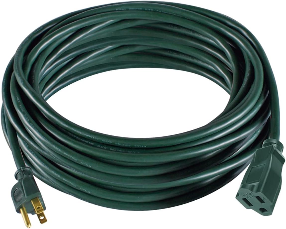 100 ft 12/3 SJTW Heavy Duty Outdoor Extension Cord, Yellow, 3 Prong Grounded Plug Q9280