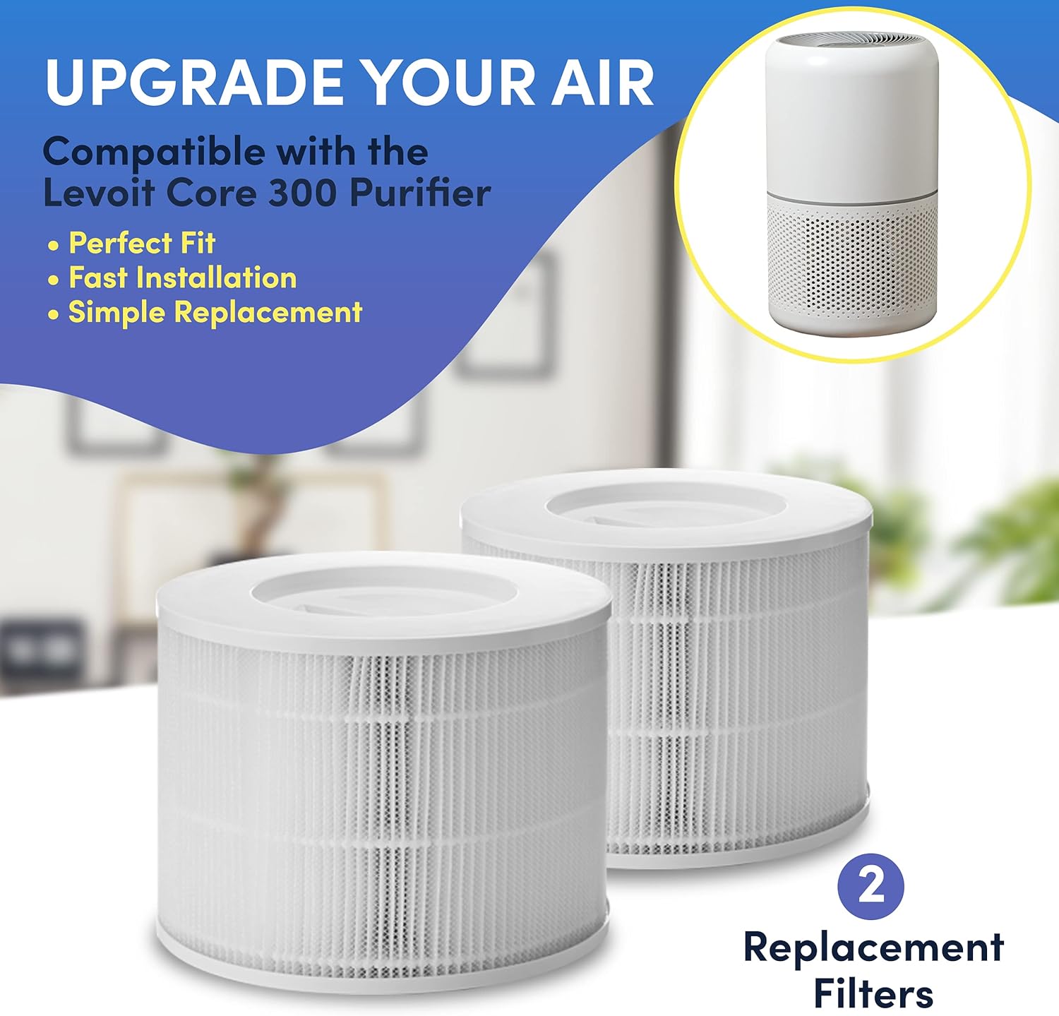 2 Pack H13 True HEPA Replacement Filters G87982