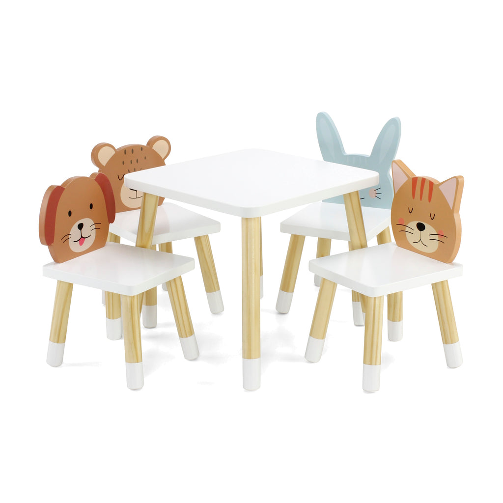 18 Inch Doll Wooden Kitchen Table and 4 Chair Dining Set E901