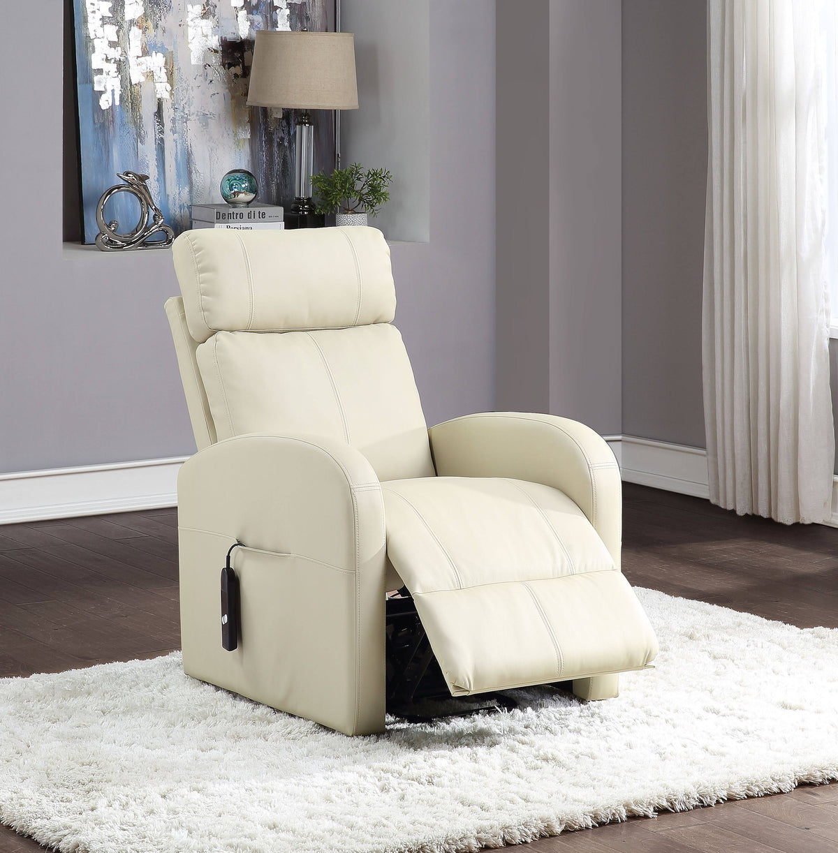 Beige PU Power Lift Recliner I257