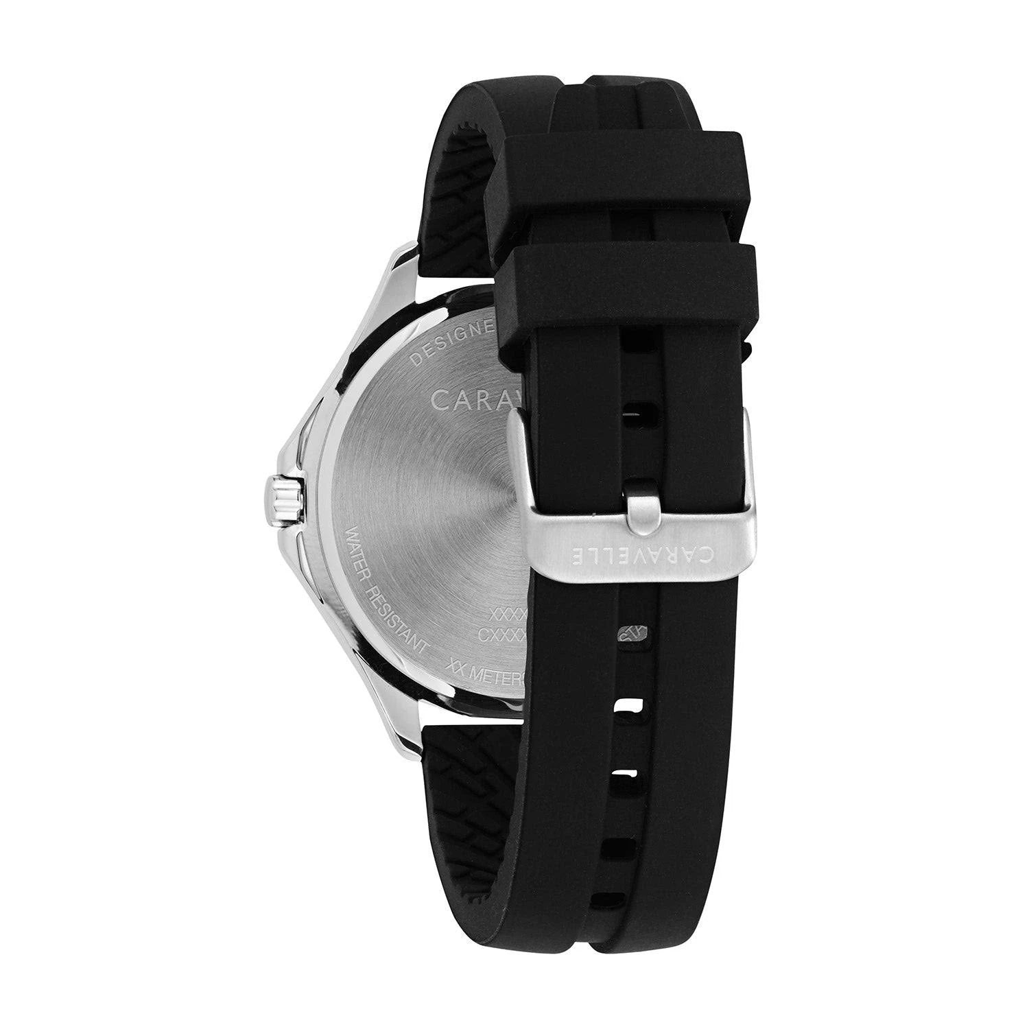 Black Silicone Strap Watch 42mm A703