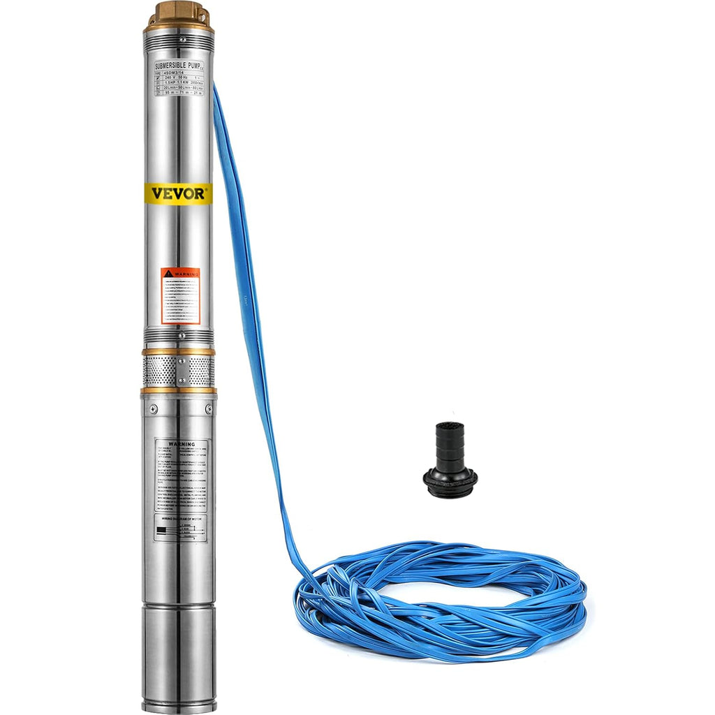 Stainless Steel Submersible Well Pump 1.5 HP 110V 131ft Cable 24GPM G738363