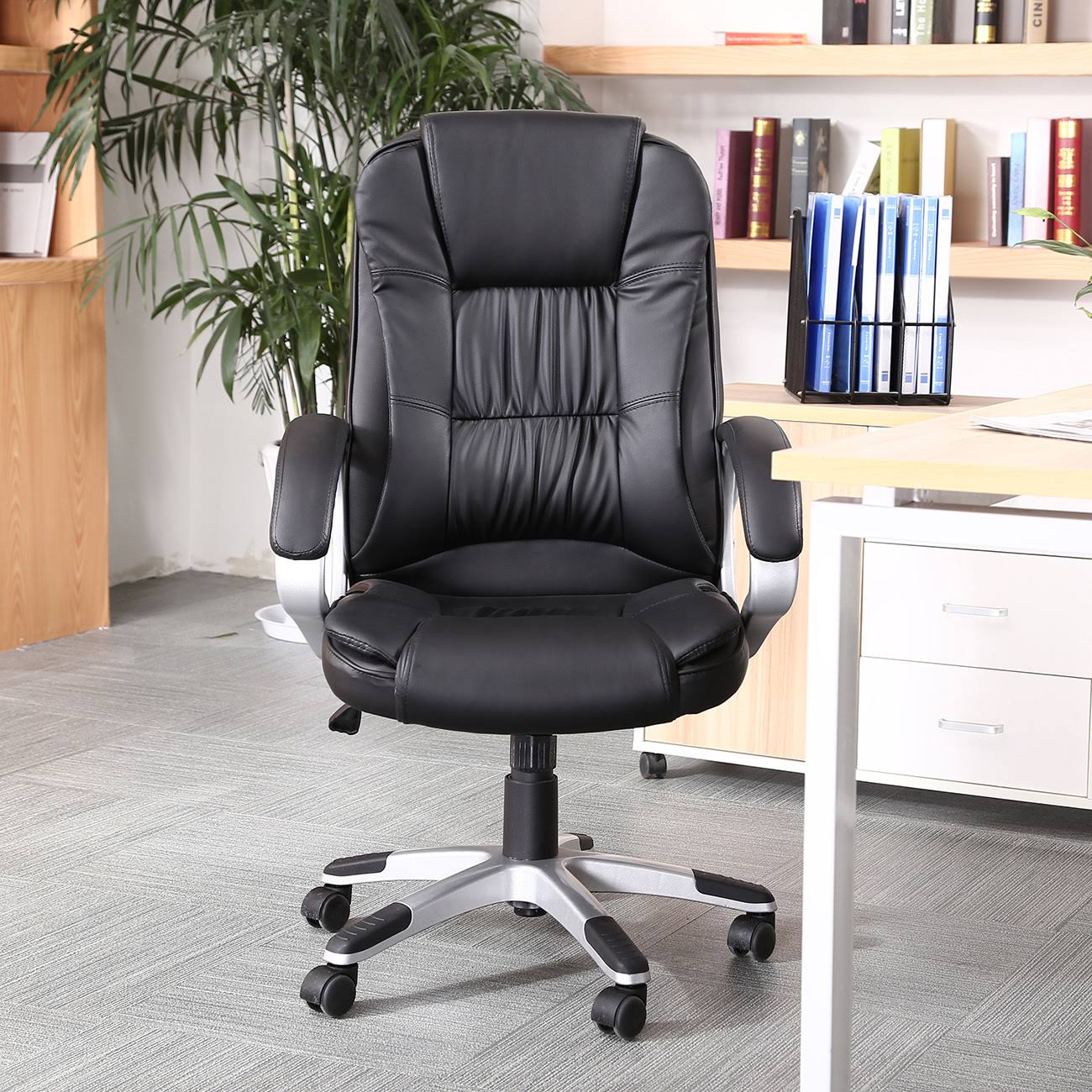 Black Ergonomic Office Leather Chair Z19464