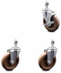 HT Glass Filled Nylon Swivel Caster Set of 4 with 5x22 Wheels and 12mm Stems, 2 with Brake T271