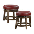 18 Inch Round Swivel Seat Bar Stool, Red (2 Pack) E10320