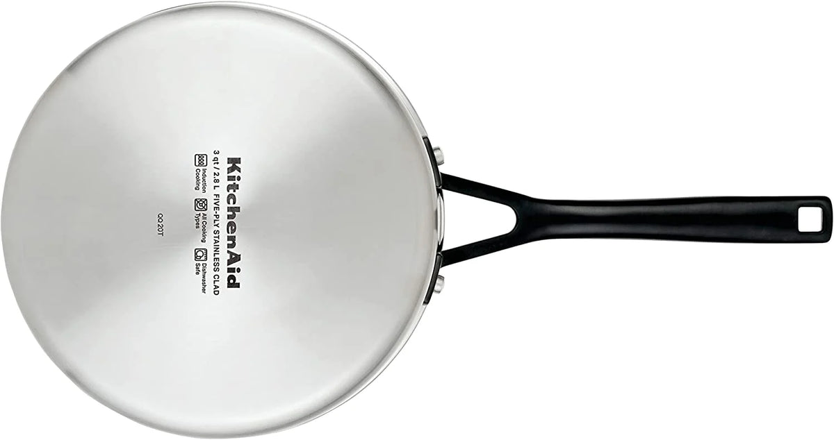 5-Ply Clad Stainless Steel Saucepan with Lid, 3 Quart E347
