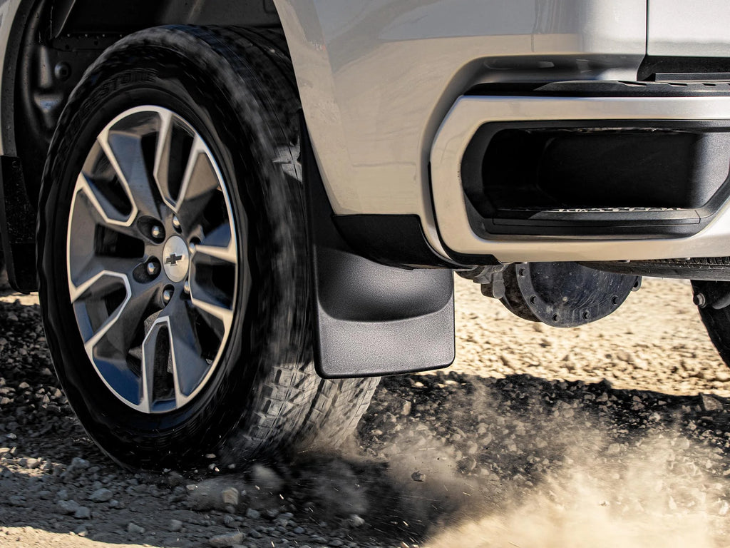 Black Splash Guard MudFlaps for 2007-2012 GMC Acadia, Front Pair M598401