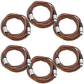 6 Pack 25 Foot Brown XLR Patch Cables Microphone Cords L4631