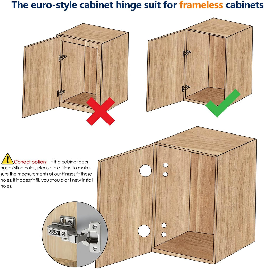 30 Pack 15 Pairs Soft Close Cabinet Door Hinges F494