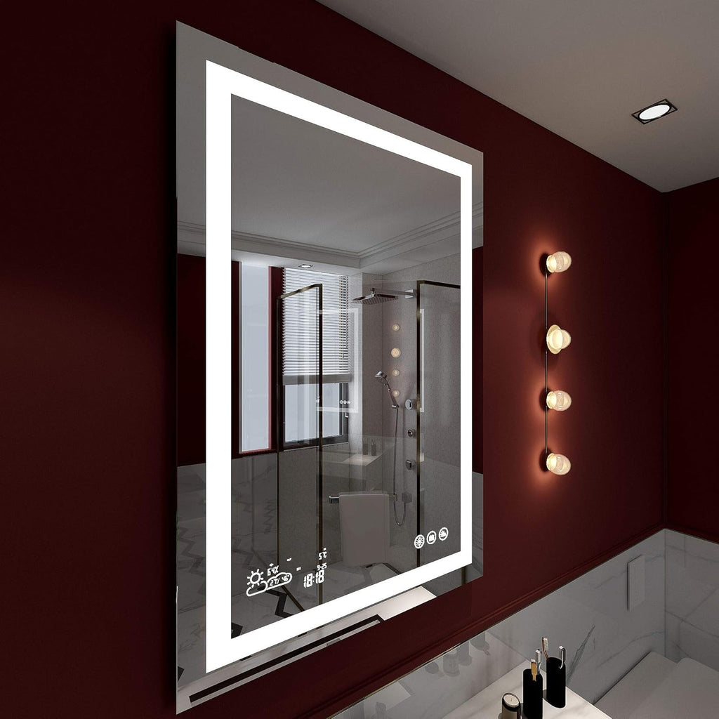 Dimmable Lighted Bathroom Mirror with Defogger and Memory Touch Switch S6625