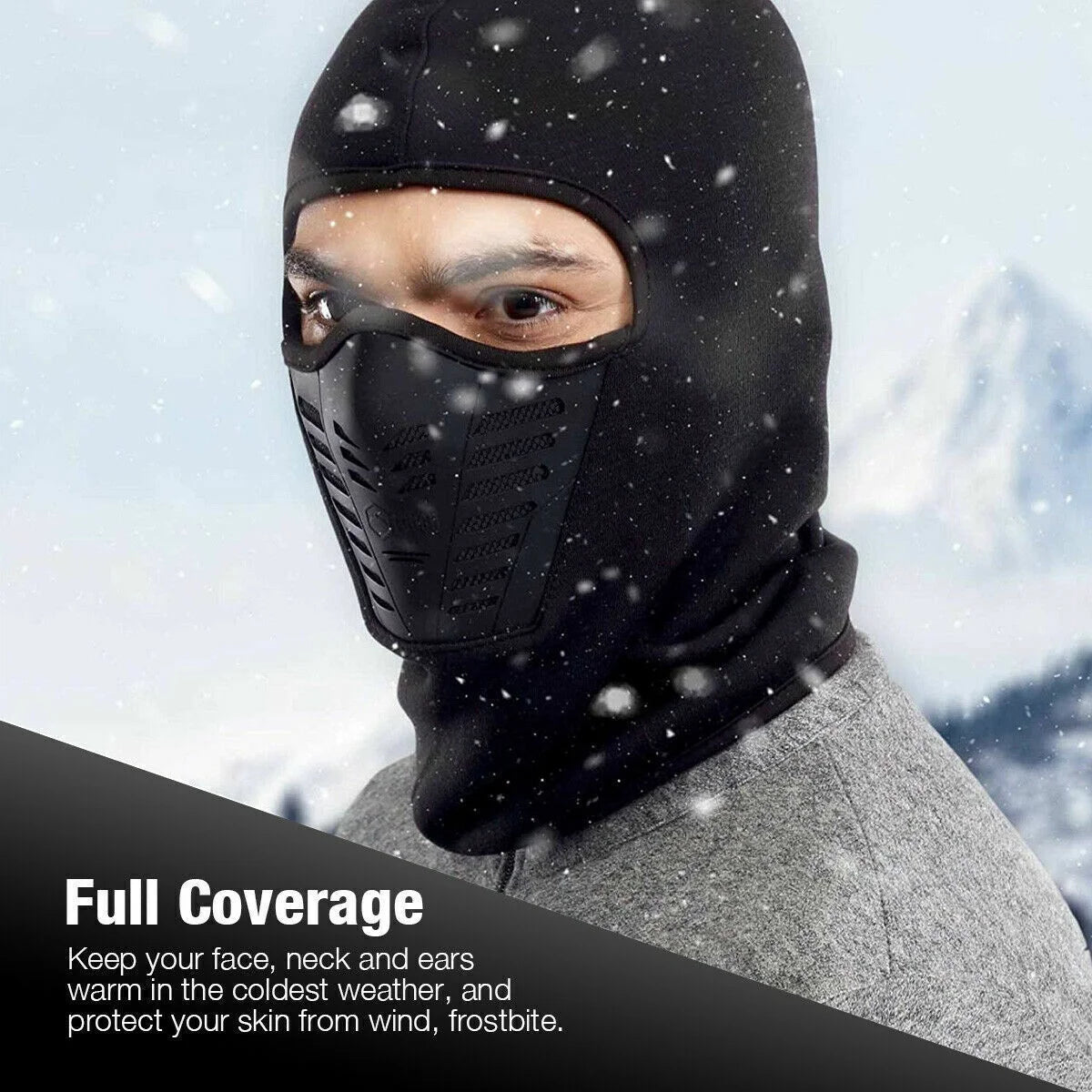 2x Men’s Cold Weather Balaclava Face Mask Winter Windproof Fleece Ski Mask U262