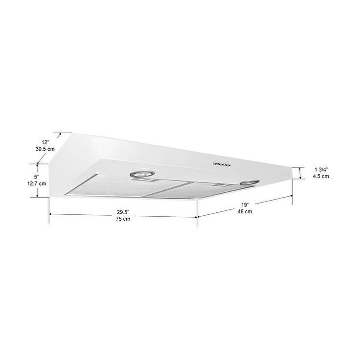 30-Inch White Under-Cabinet Range Hood N13924
