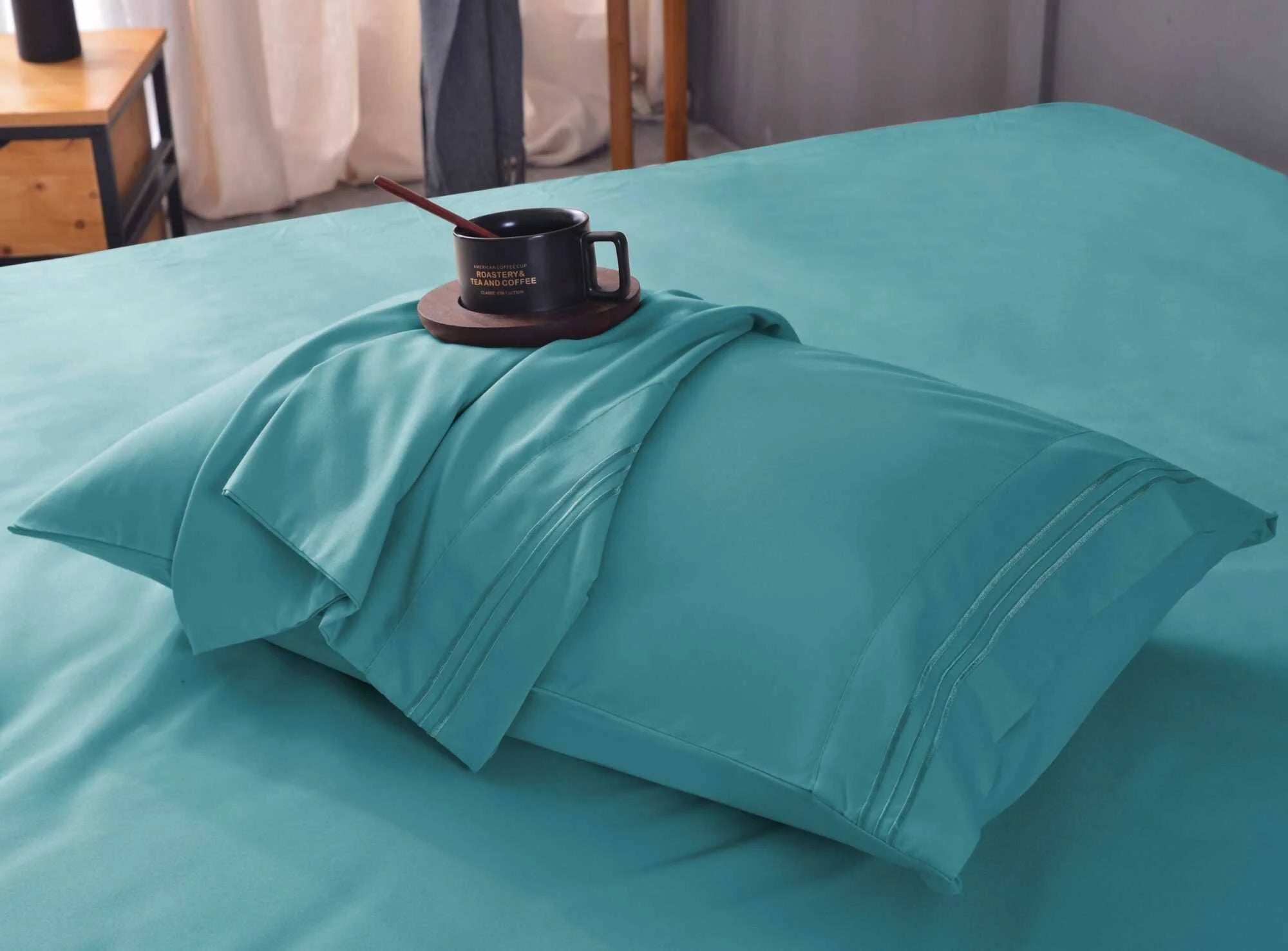 Teal Bamboo Sheet Set, 1800 Thread Count B9641