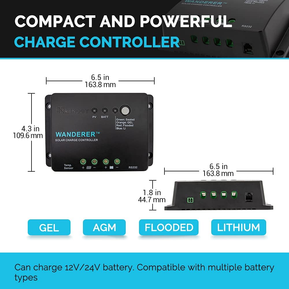 400 Watt 12 Volt Monocrystalline Solar Panel Bundle Kit with 4 pcs 100W Panel and 30A PWM Charge Controller B3106