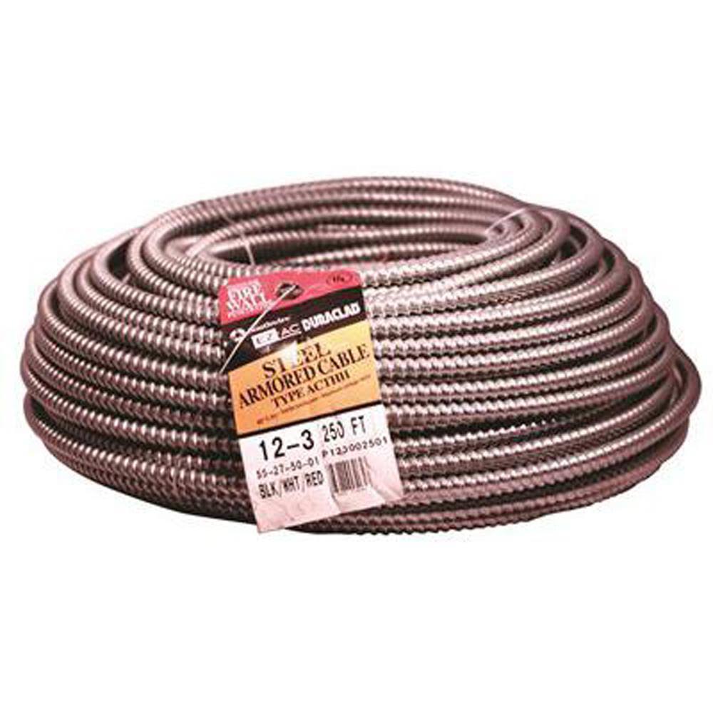 250 ft. 12/3 Solid Steel Armored AC Cable M1503