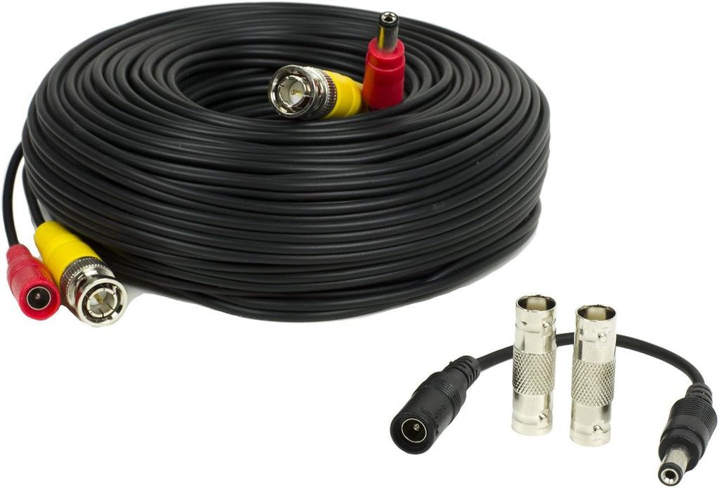 100 Feet Pre-Made Siamese BNC CCTV Security Camera Cable with Two Female Connectors L4610