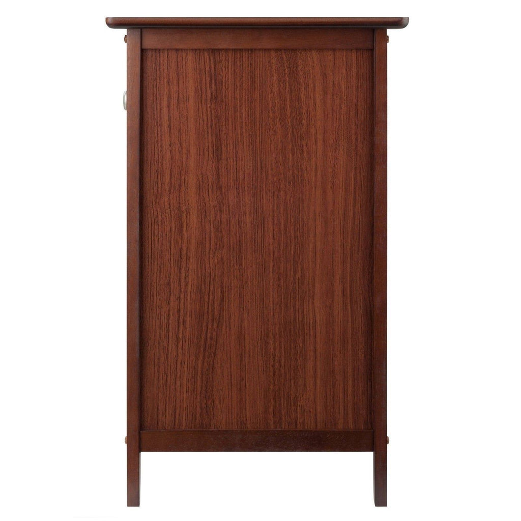 Antique Walnut Night Stand with Drawer and Cabinet Z610751