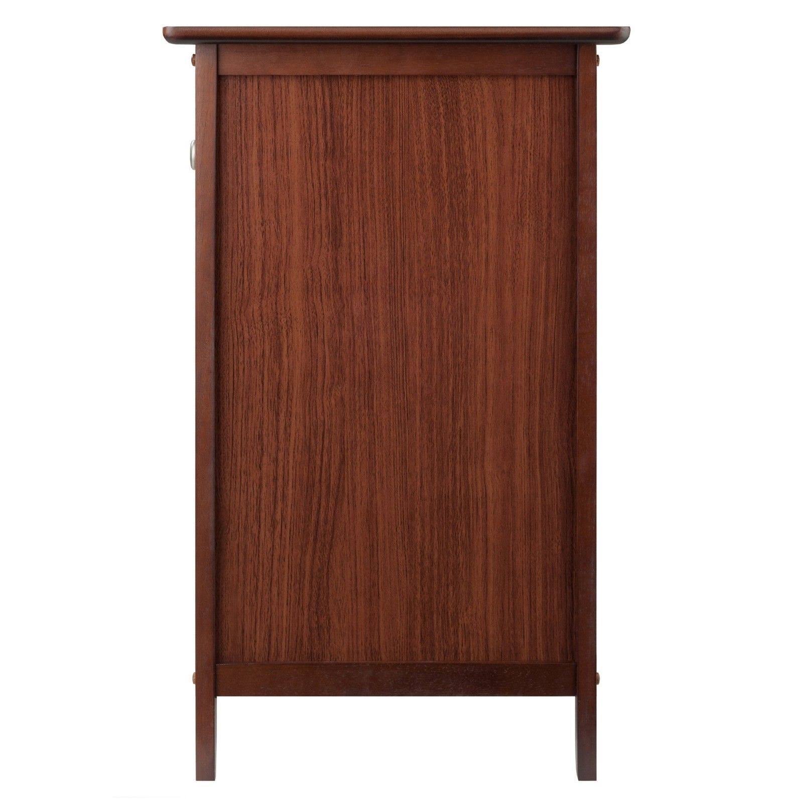 Antique Walnut Night Stand with Drawer and Cabinet Z610751