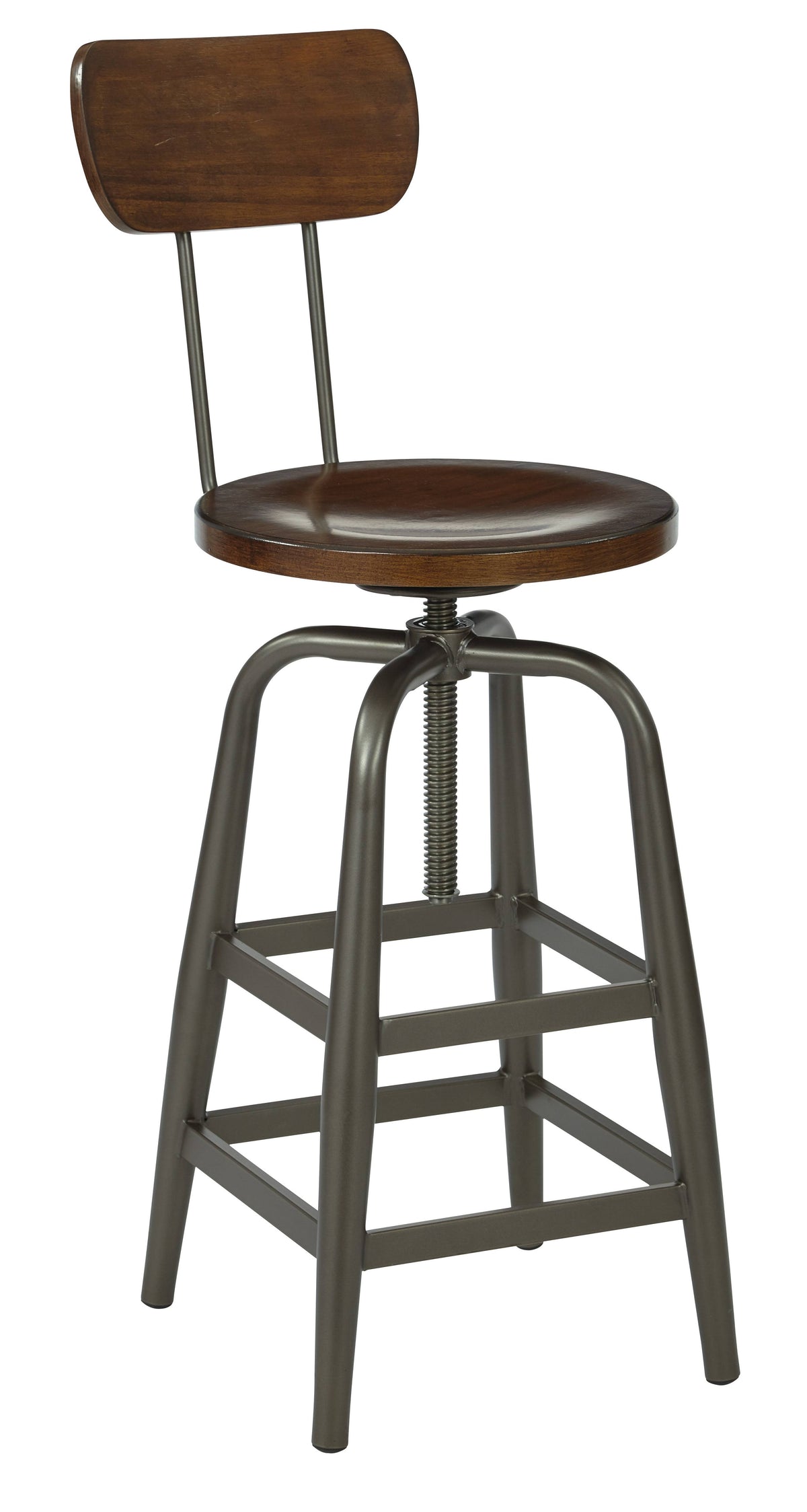 Swivel Stool Walnut/Pewter T5426