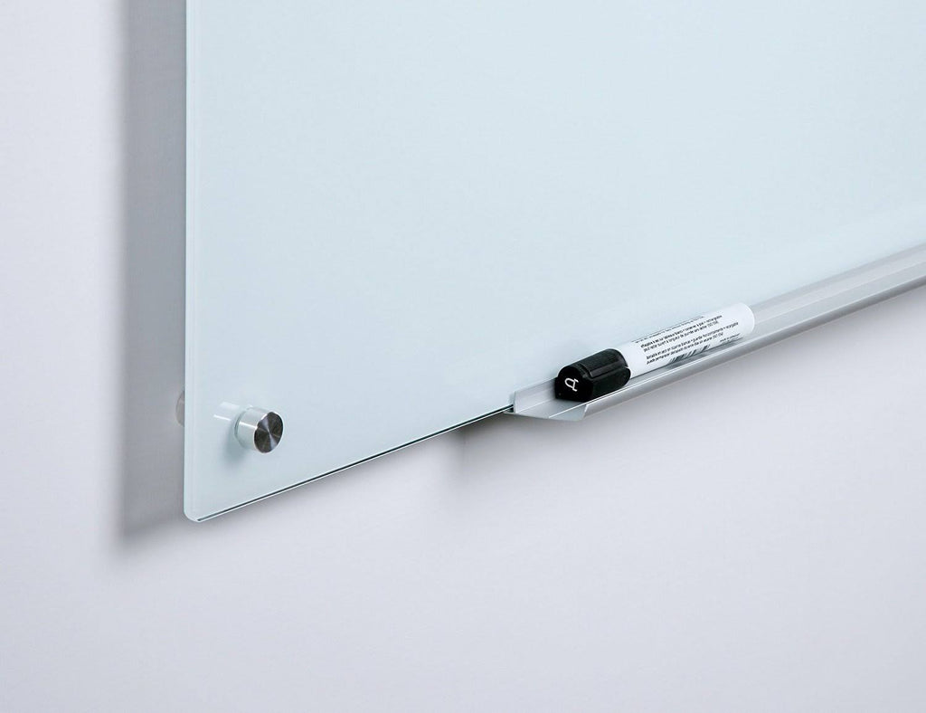 White Glass Dry-Erase Board 36 inch x 72 inch with Aluminum Marker Tray X4250