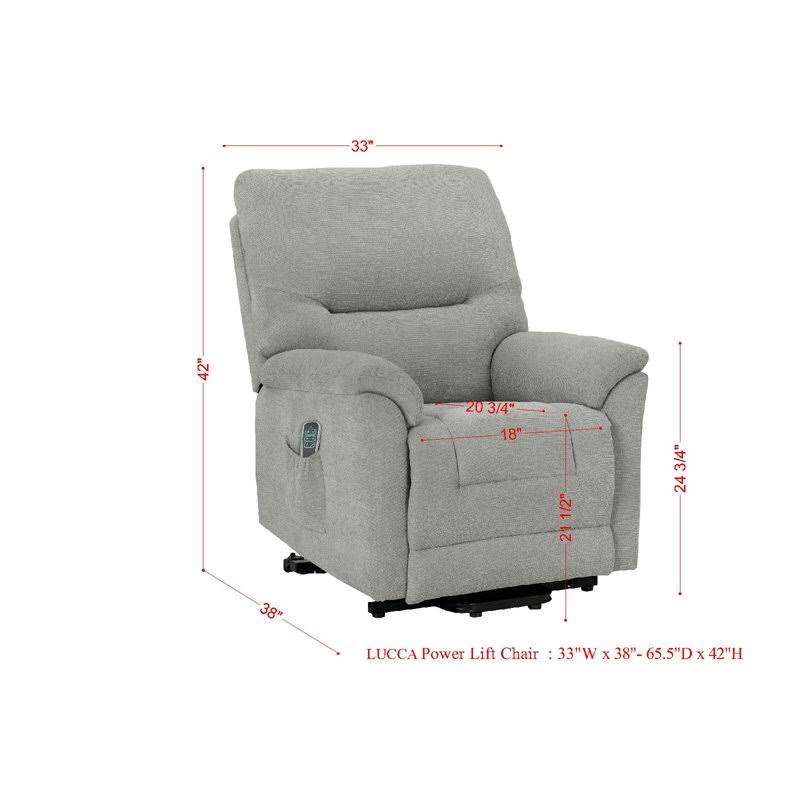 Gray Fabric Power Lift Recliner Chair C46875