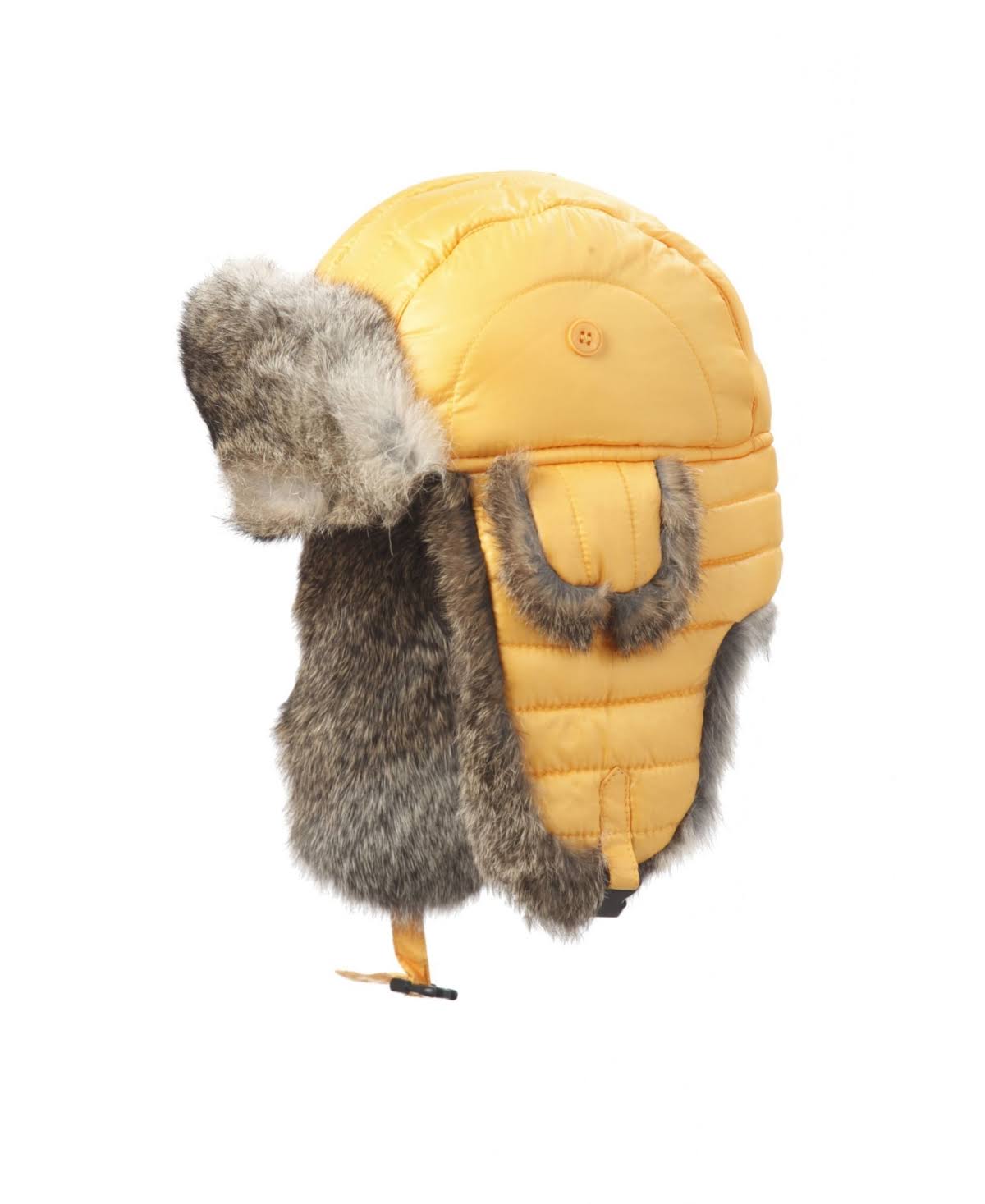 Purple/Grey Rabbit-Trimmed Nylon Aviator Hat B3917