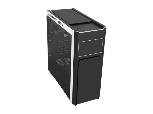 Black Steel Tempered Glass ATX Mid Tower Computer Case M1352