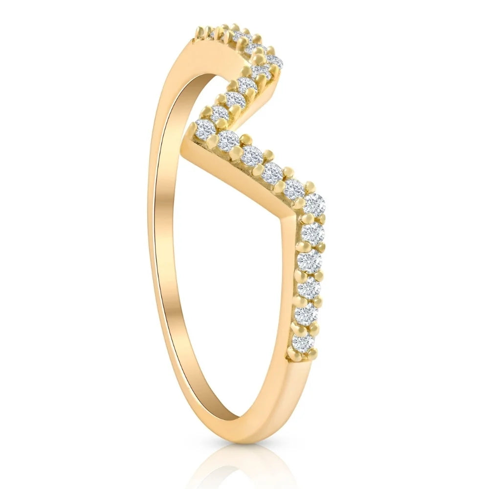 Yellow Gold Diamond Curved Wedding Band M7302