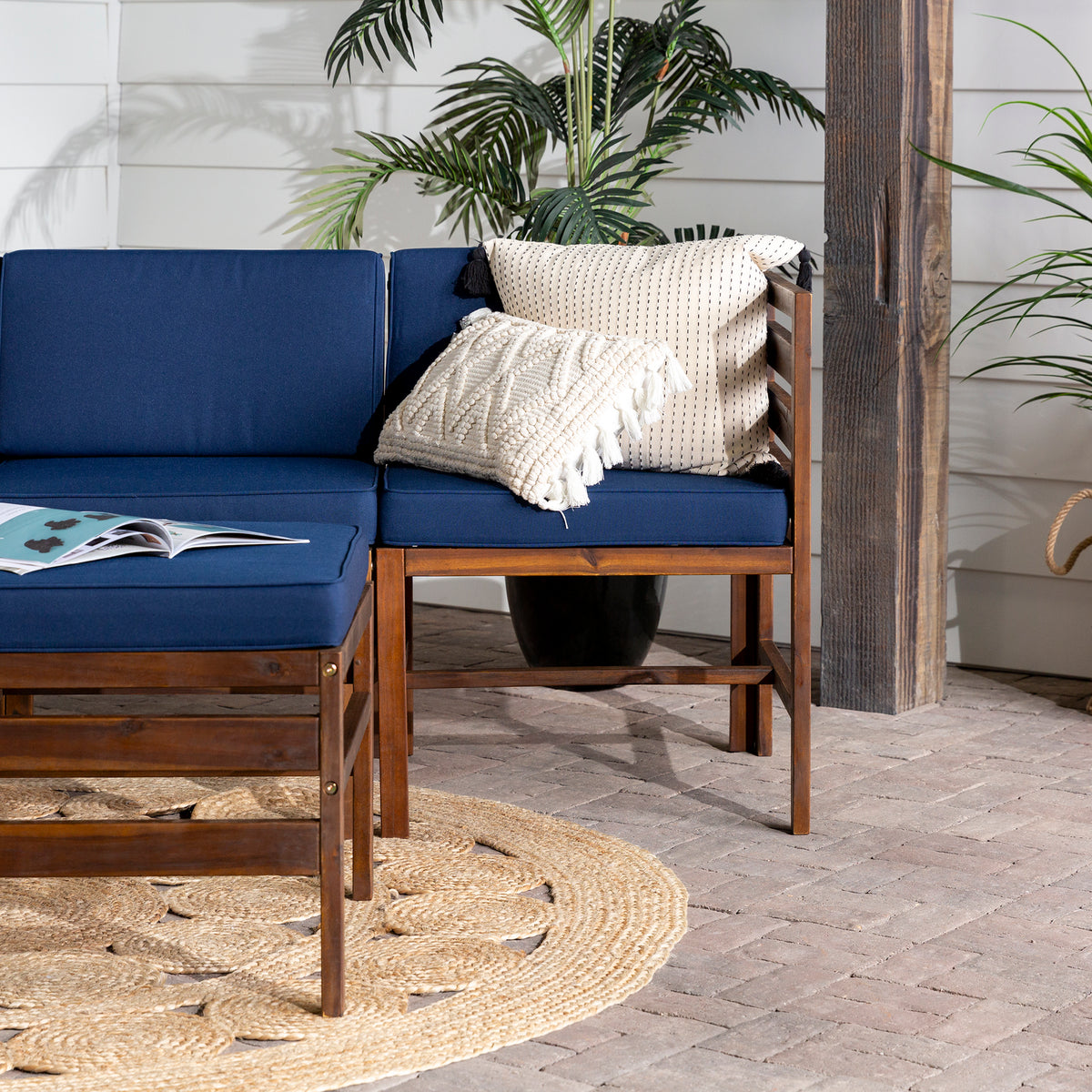 Navy 4 Piece Modular Patio Sectional D843506
