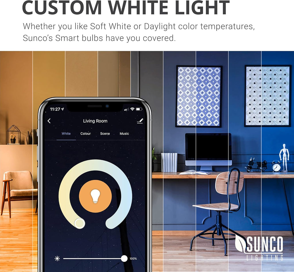 WiFi LED Smart Bulb, B11 Candelabra, 4.5W, E12 Base, Color Changing, Dimmable, 6 Pack F318