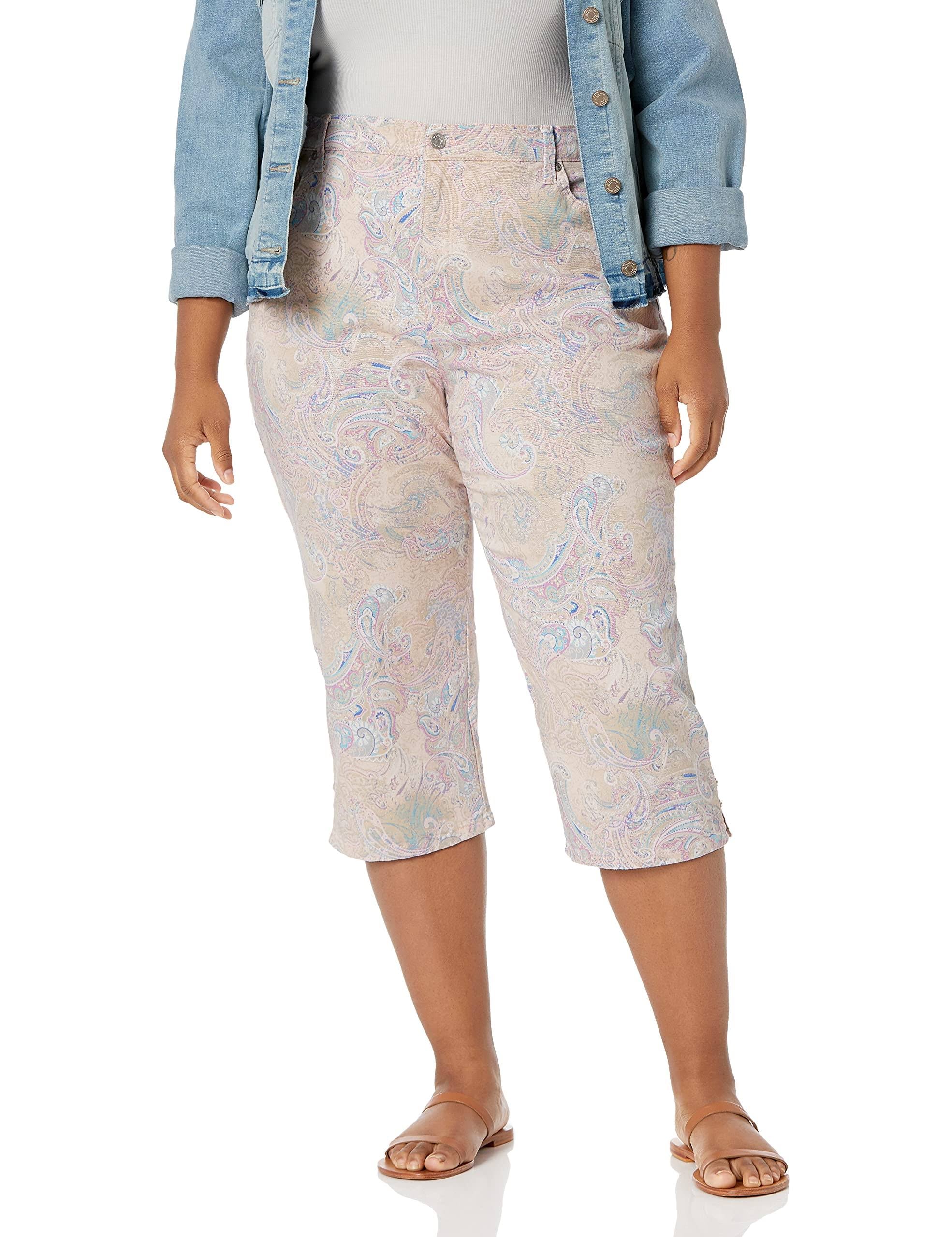 Petite Printed Capris - Pink Parasol - 16p C57408