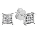 0.06 CT Round White Diamond Stud Earrings in Sterling Silver H73989