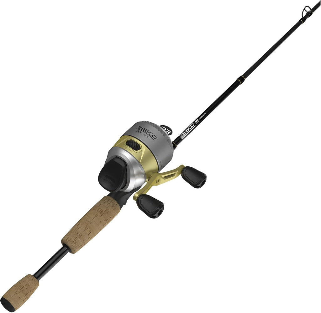 Fiberglass Spincast Reel and 2-Piece Fishing Rod Combo with Cork Handle Q576