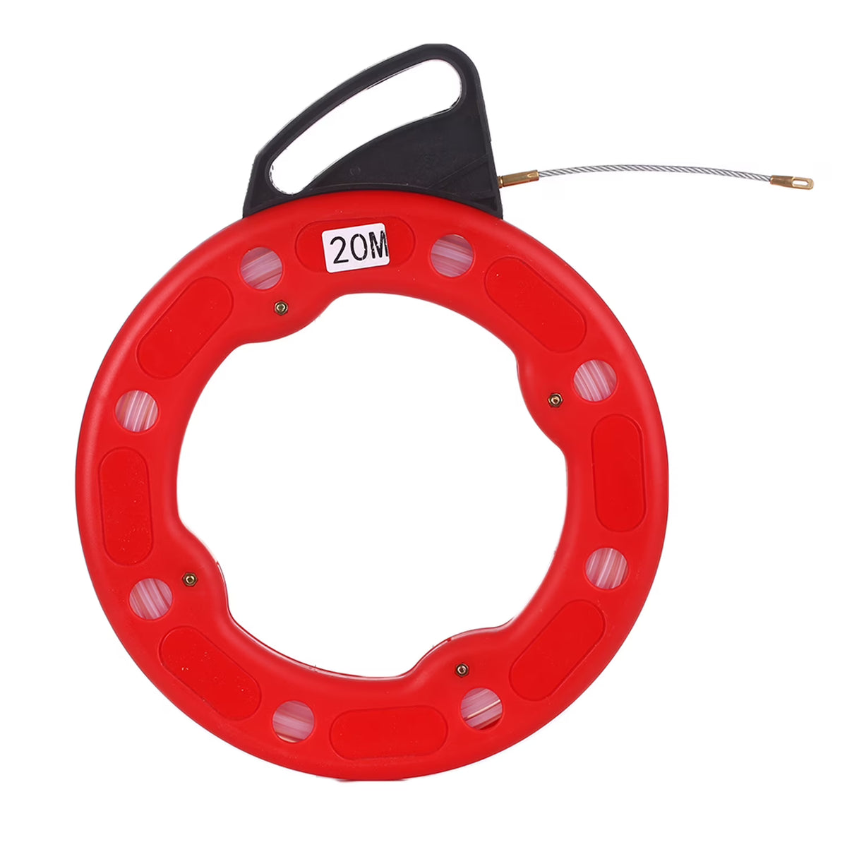 20M Fiberglass Fish Tape Reel Conductive Cable Puller with Impact Case I670107