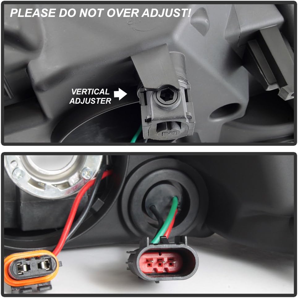 Black Smoke Dual Beam Headlights Headlamps Pair H4076