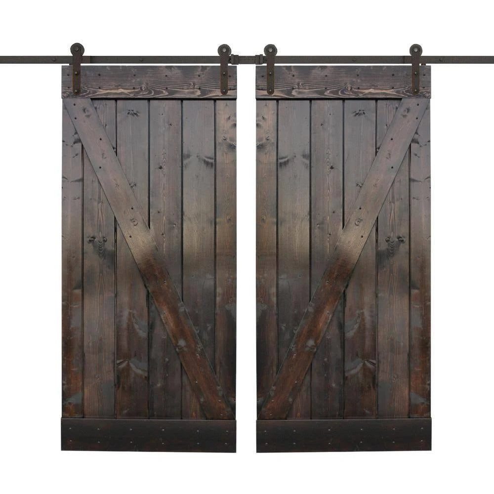 Paneled Wood Barn Door with Installation Hardware Kit - 36 x 84 Q81098
