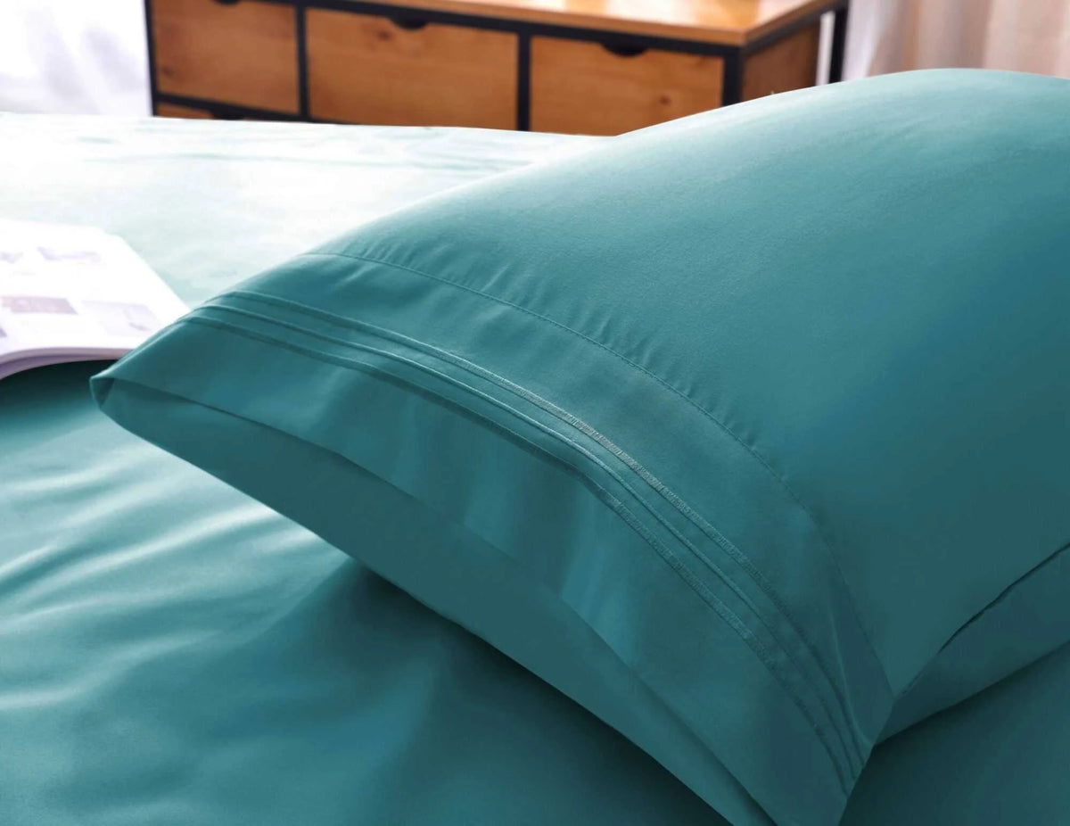 Teal Bamboo Sheet Set, 1800 Thread Count B9641